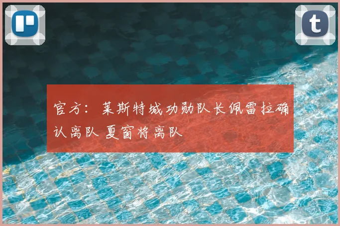 官方:莱斯特城功勋队长佩雷拉确认离队 夏窗将离队